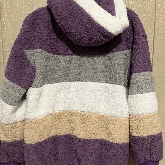 Colorblock Sherpa Zip-Up Jacket - Picture 4 of 10